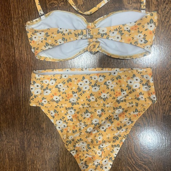 Pac Sun Salero Swim Yellow Floral Bikini size medium - Picture 6 of 6